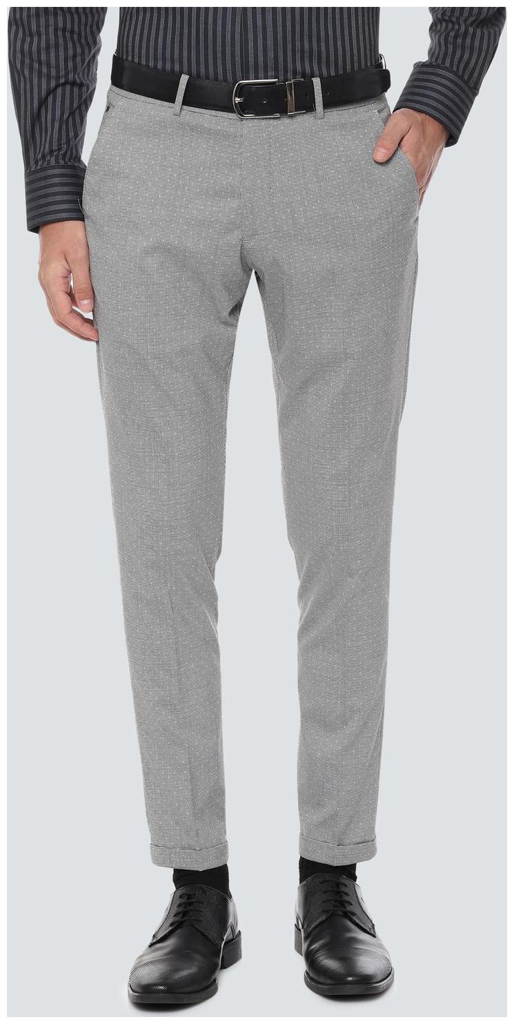 

Louis Philippe Men Textured Slim Fit Formal Trouser - Grey
