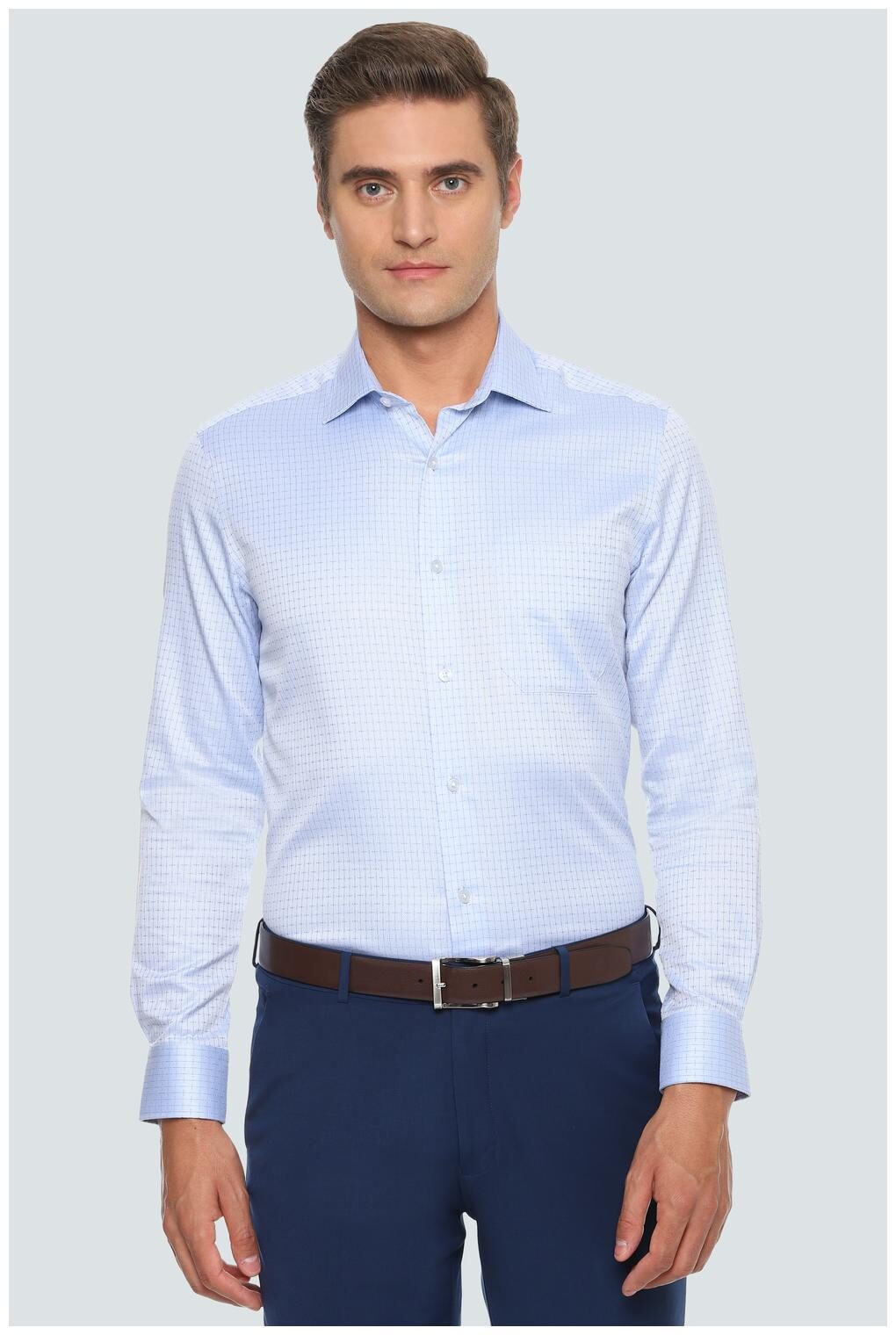 

Louis Philippe Men Regular fit Formal Shirt - Blue