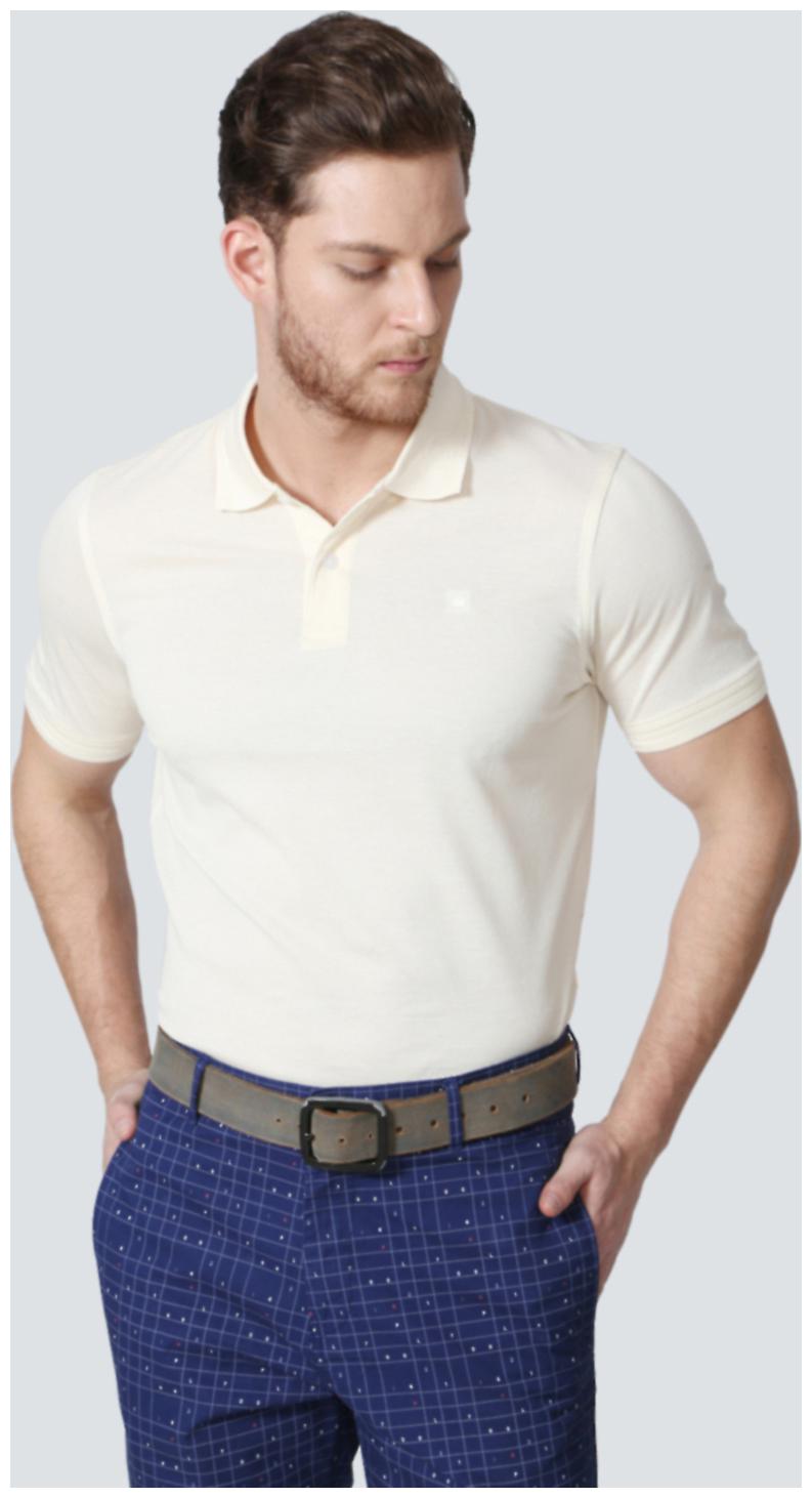 

Louis Philippe Men Beige Regular fit Cotton Polo collar T-Shirt - Pack Of 1