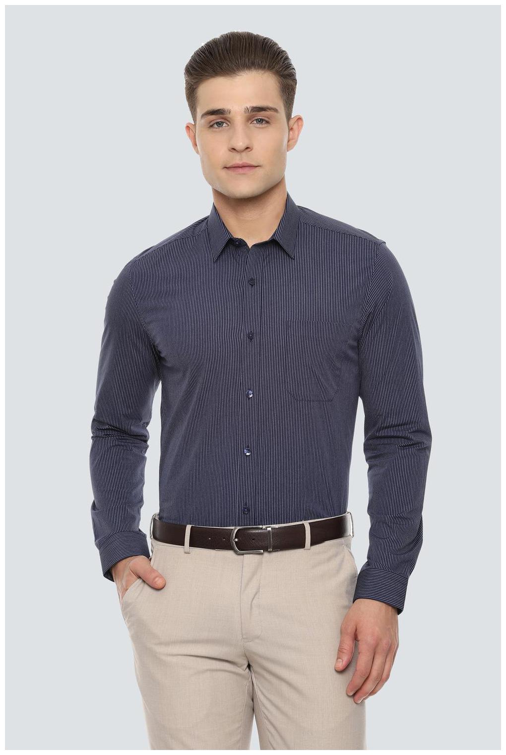 

Louis Philippe Men Super slim fit Formal Shirt - Blue