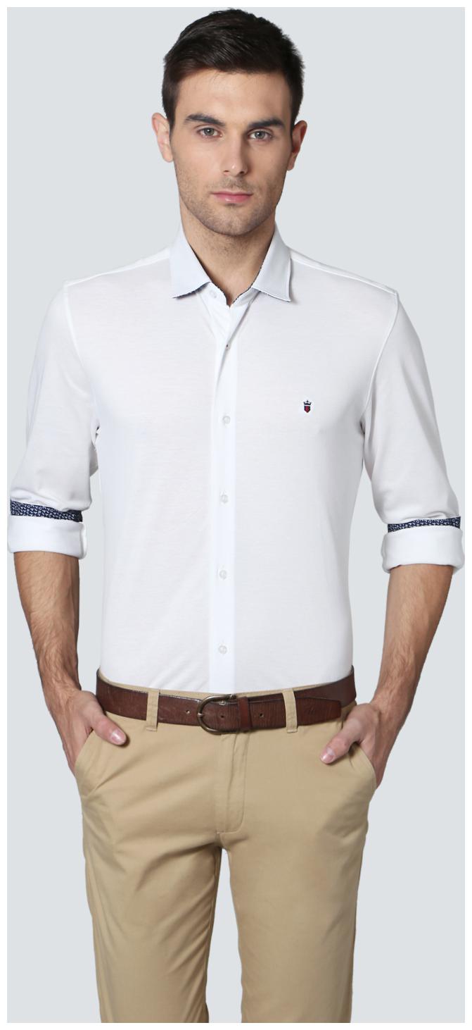 

Louis Philippe Men White Solid Slim Fit Casual Shirt