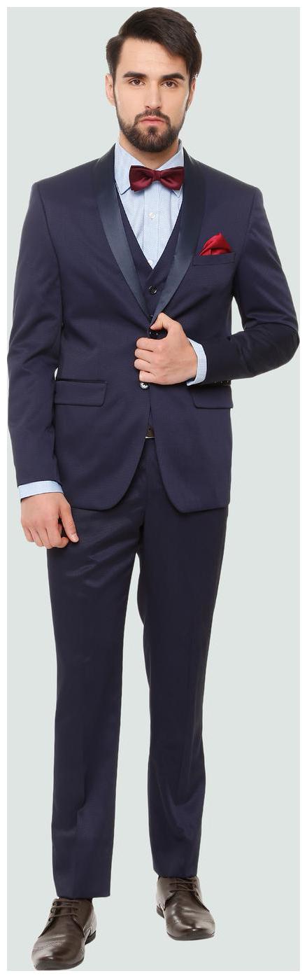 

Louis Philippe Blended Textured Men Suits - Blue