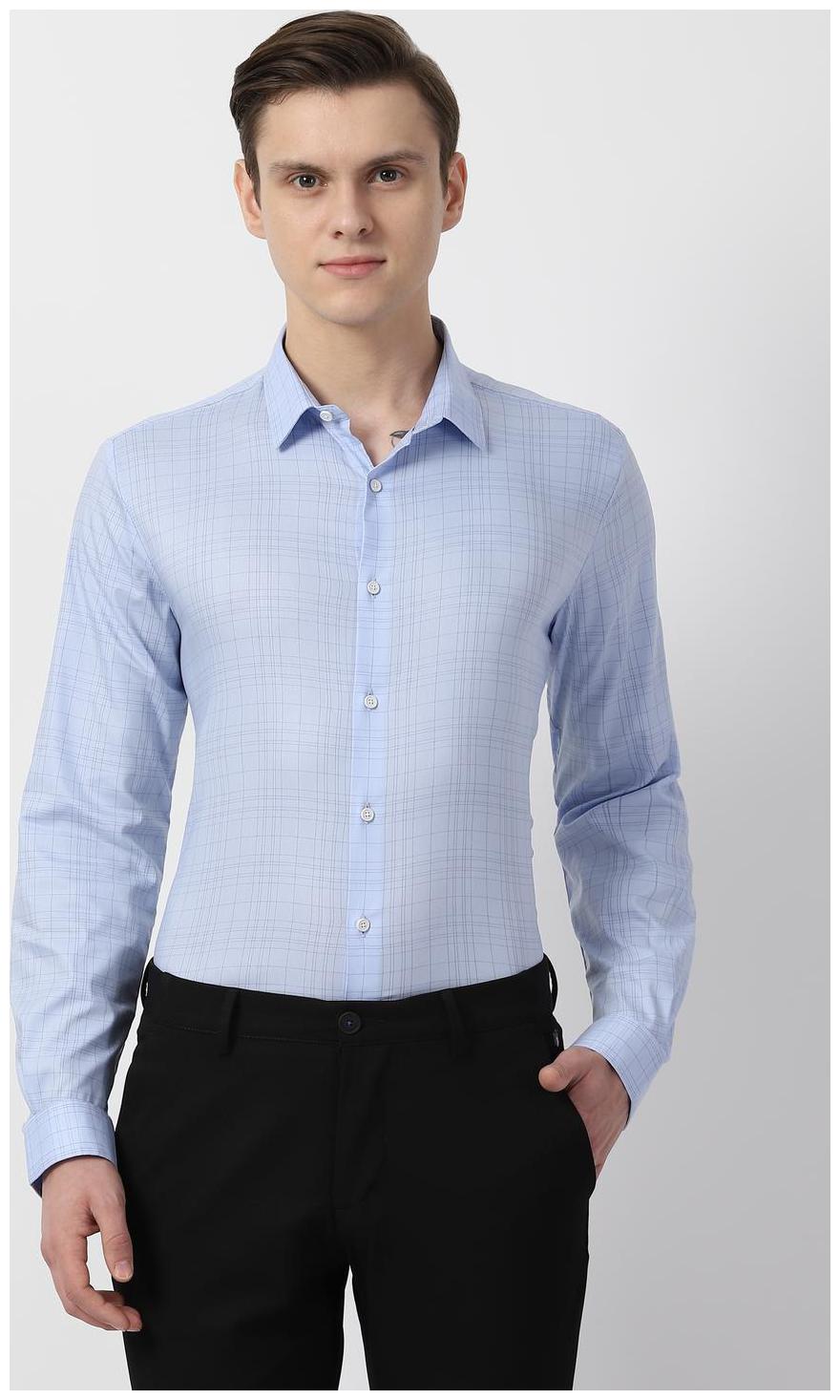 

Louis Philippe Men Super slim fit Formal Shirt - Blue