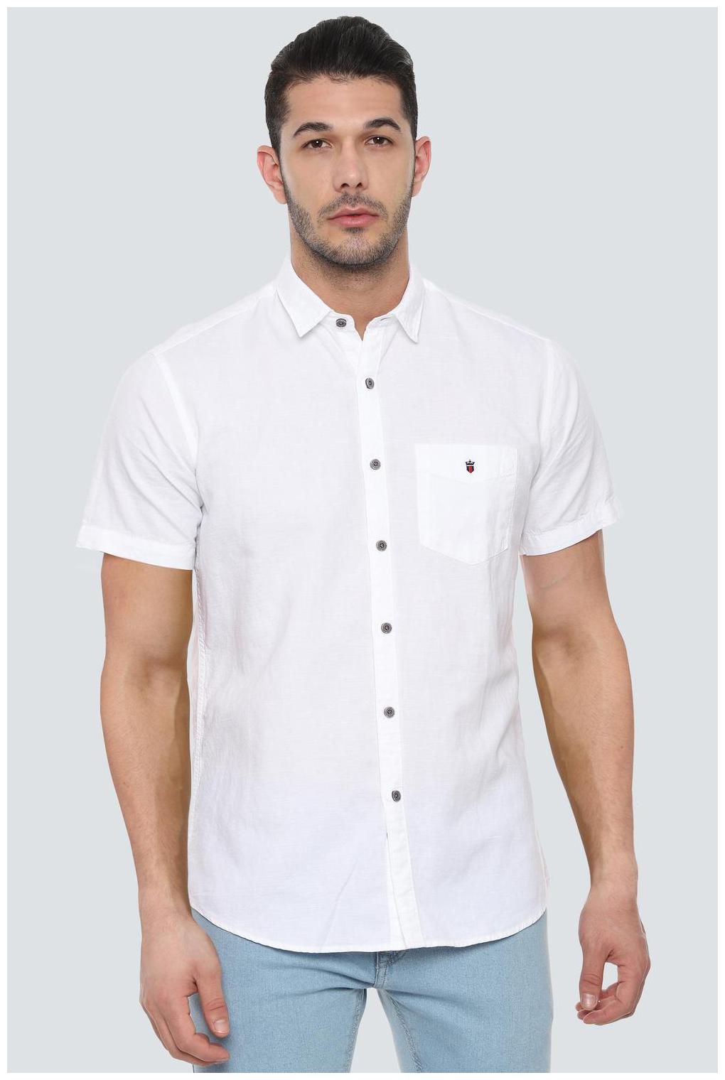 

Louis Philippe Men White Solid Slim Fit Casual Shirt