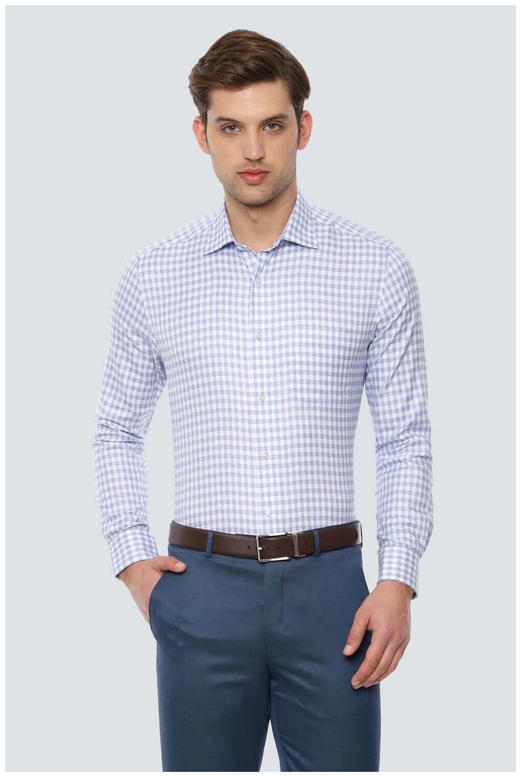 

Louis Philippe Men Regular fit Formal Shirt - Blue