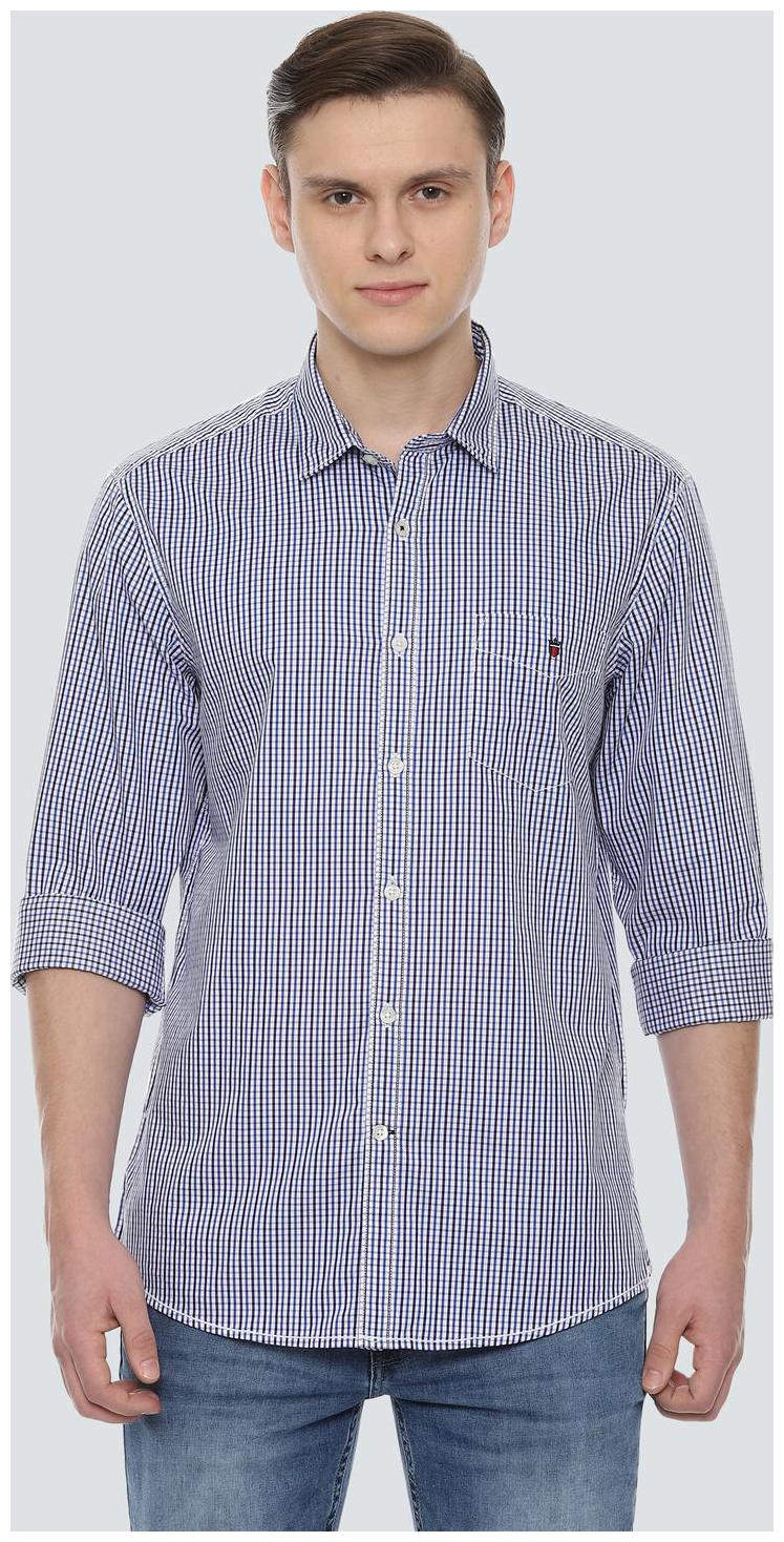 

Louis Philippe Men Blue Checked Slim Fit Casual Shirt