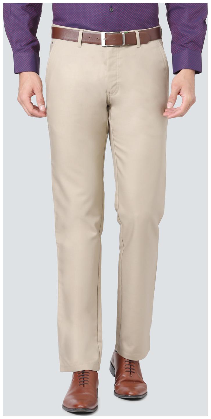 

Louis Philippe Men Solid Slim Fit Formal Trouser - Beige