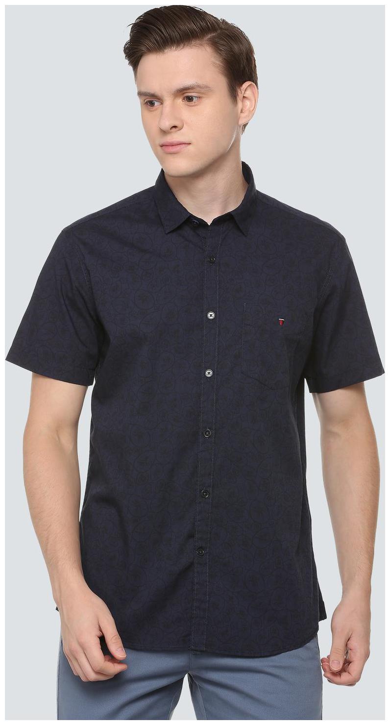 

Louis Philippe Men Blue Solid Slim Fit Casual Shirt