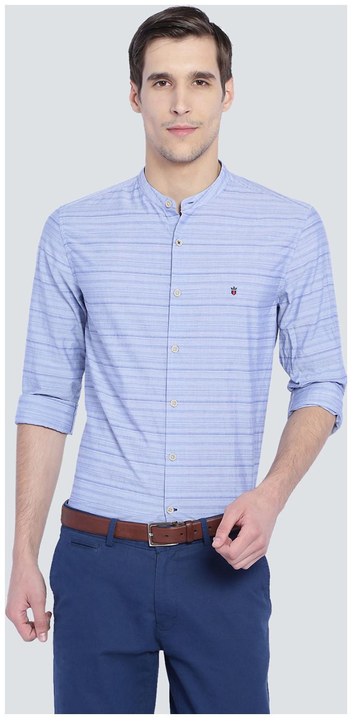 

Louis Philippe Men Blue Horizontal Stripes Slim Fit Casual Shirt