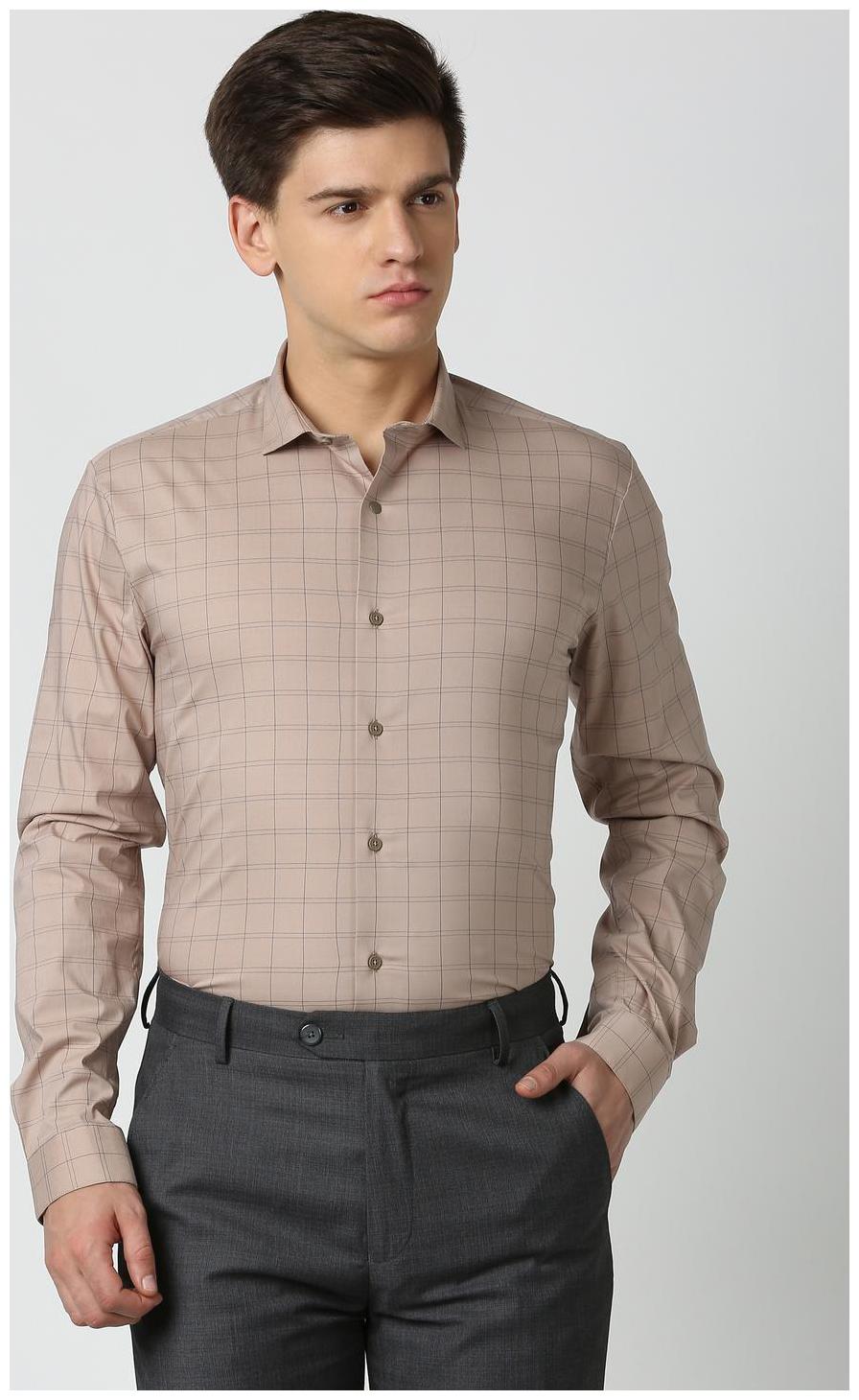 

Louis Philippe Men Slim fit Formal Shirt - Beige