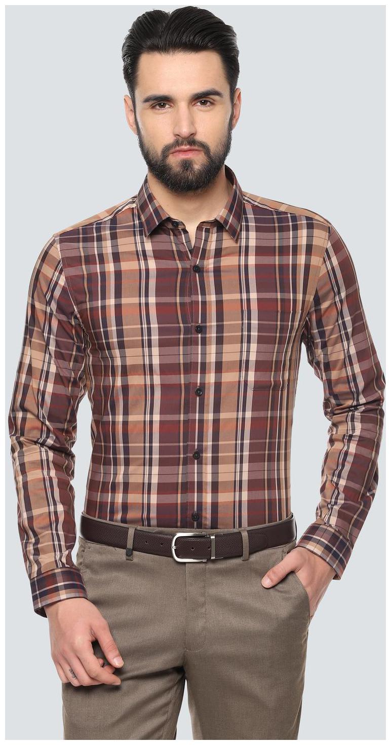 

Louis Philippe Men Super slim fit Formal Shirt - Brown