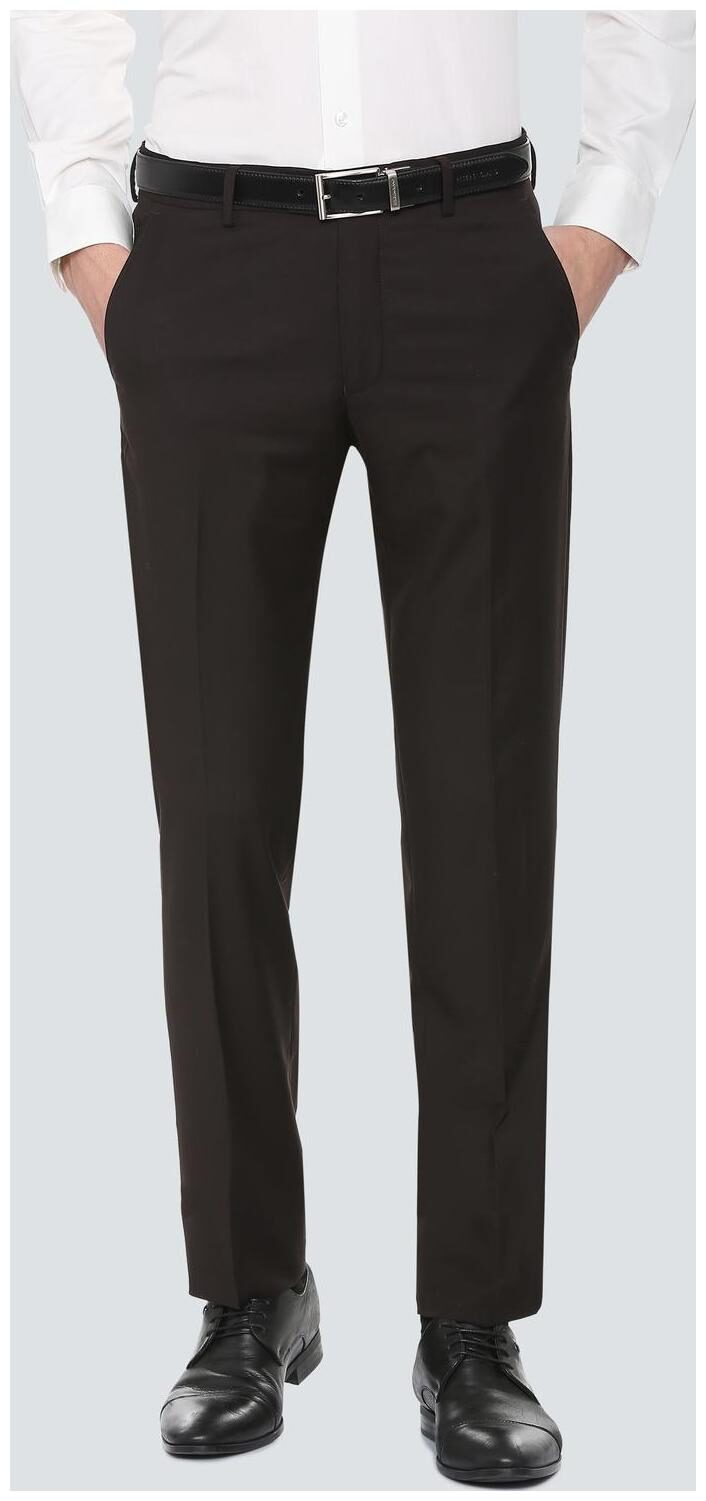 

Louis Philippe Men Black Solid Regular fit Regular trousers