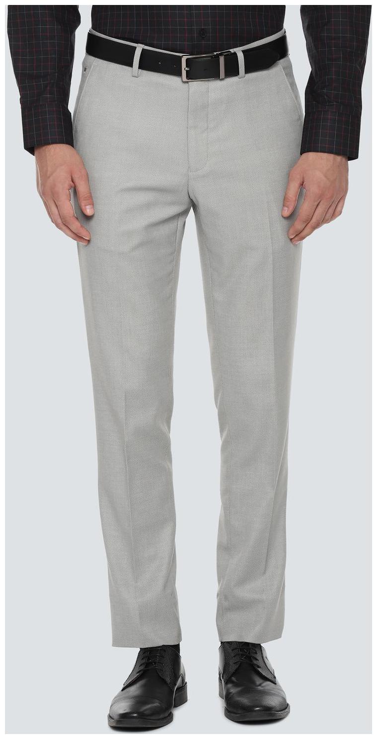 

Louis Philippe Men Textured Slim Fit Formal Trouser - Grey
