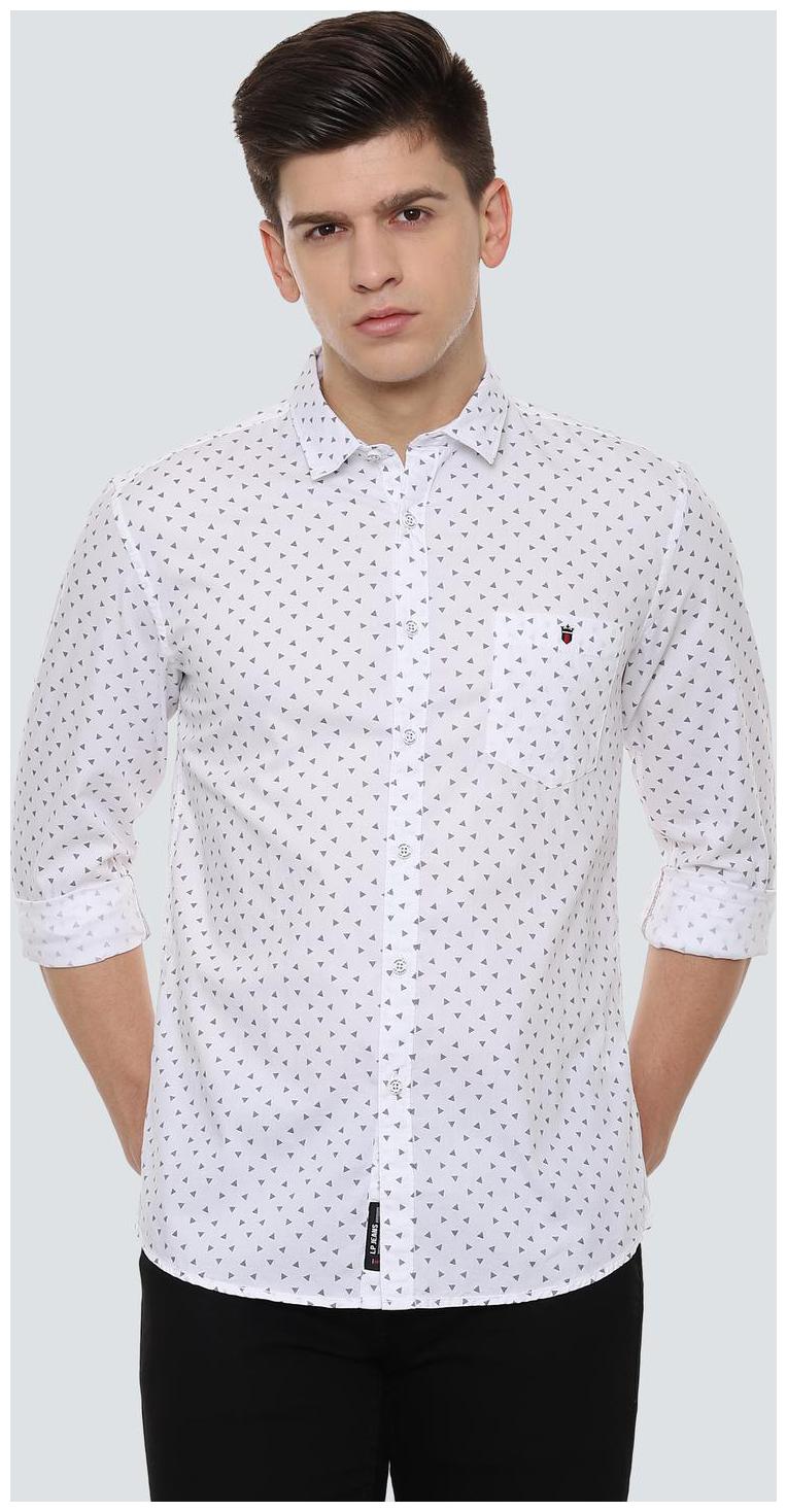 

Louis Philippe Men White Polka Dots Super Slim Fit Casual Shirt