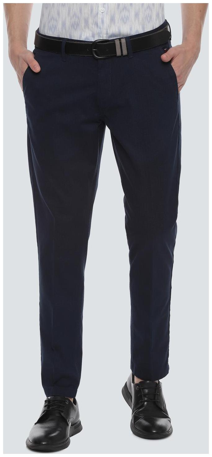 

Louis Philippe Men Blue Solid Slim fit Regular trousers
