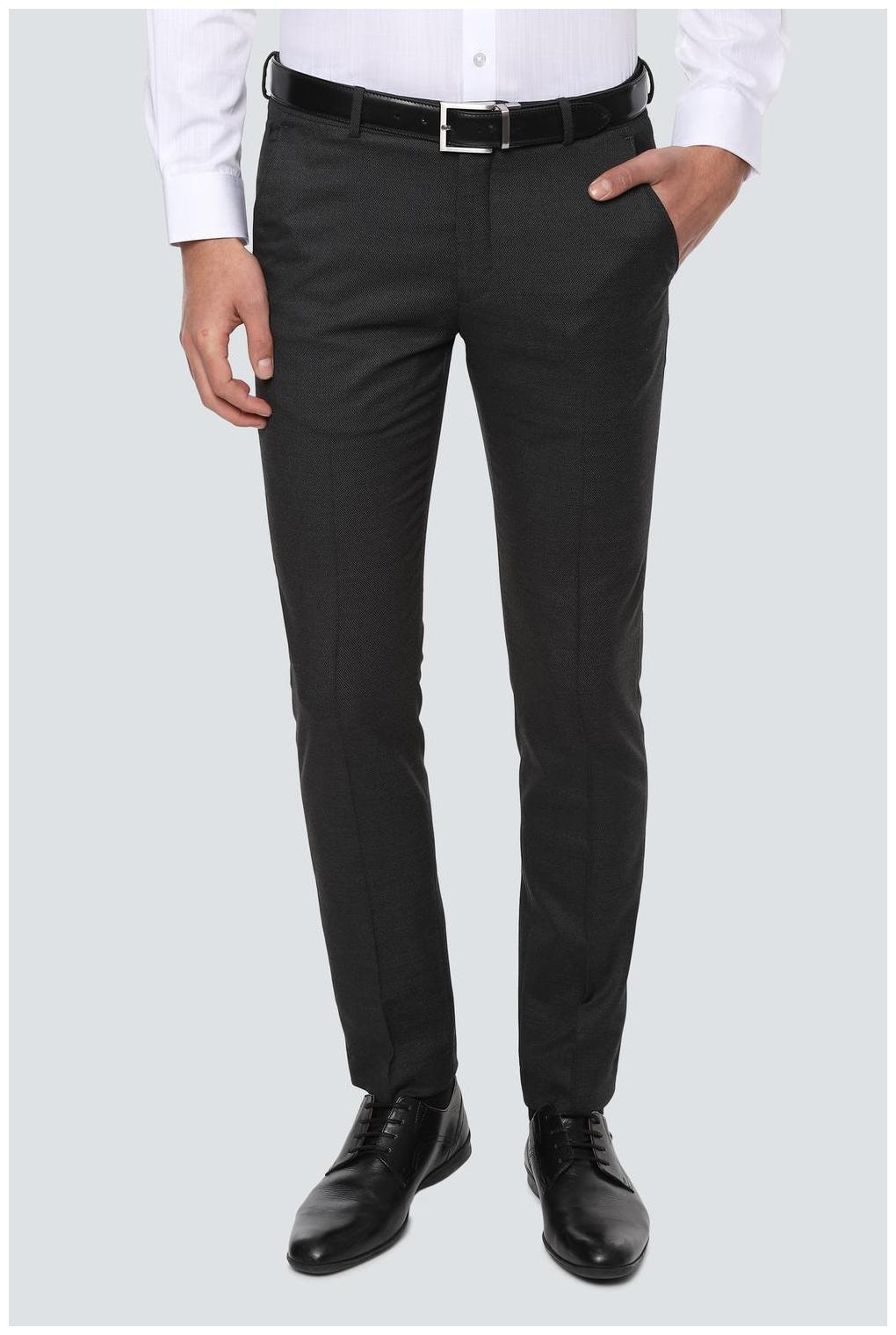 

Louis Philippe Men Textured Slim Fit Formal Trouser - Grey