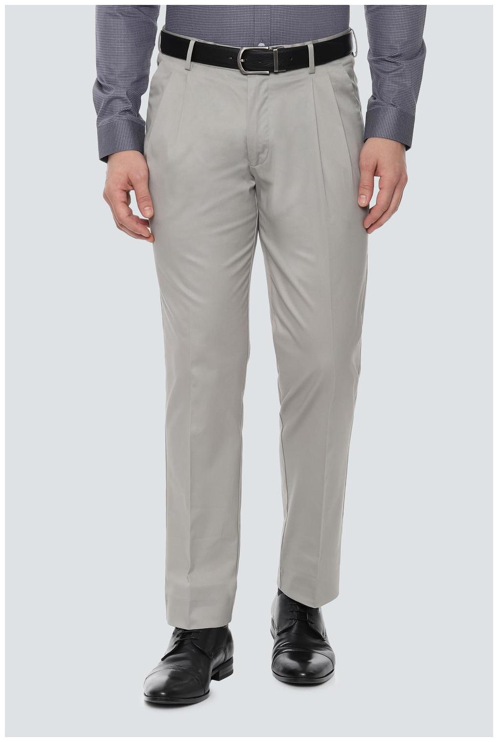 

Louis Philippe Men Solid Regular Fit Formal Trouser - Grey