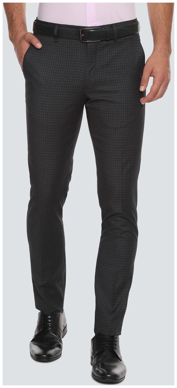 

Louis Philippe Men Checked Slim Fit Formal Trouser - Black