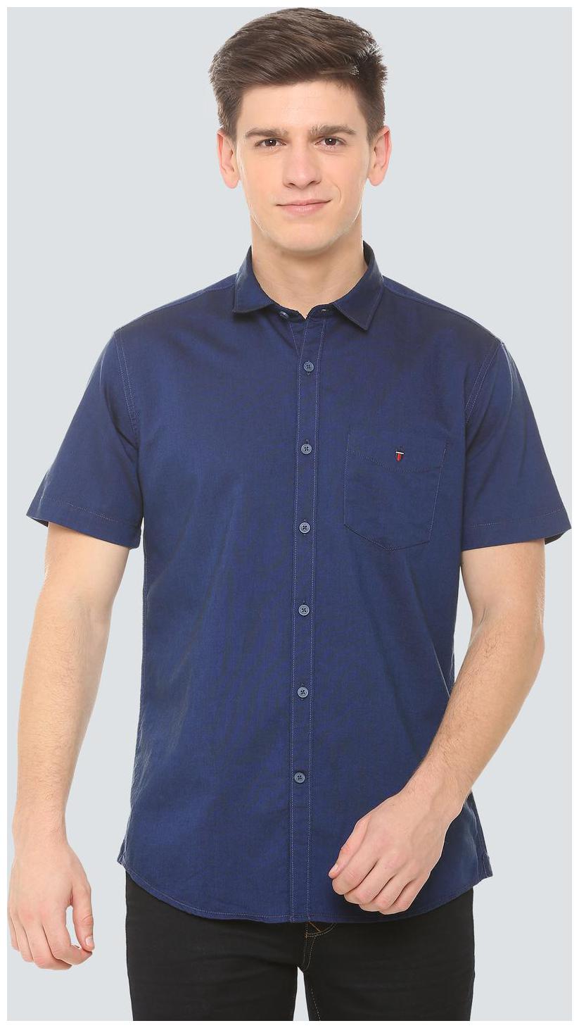

Louis Philippe Men Blue Solid Slim Fit Casual Shirt
