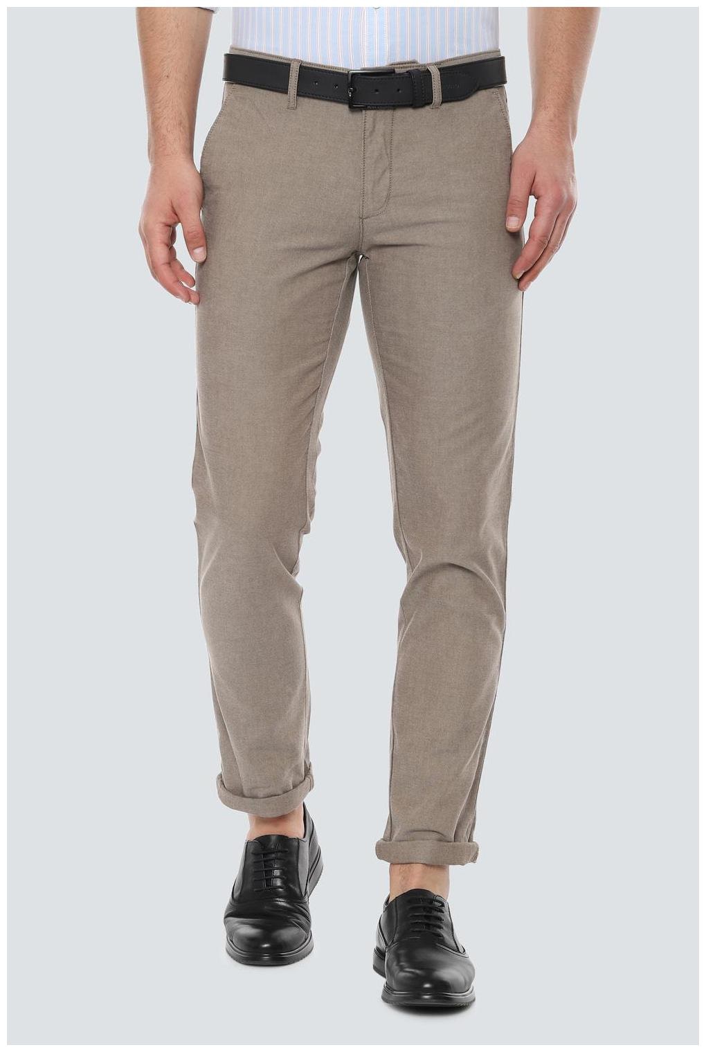 

Louis Philippe Men Beige Textured Slim fit Regular trousers