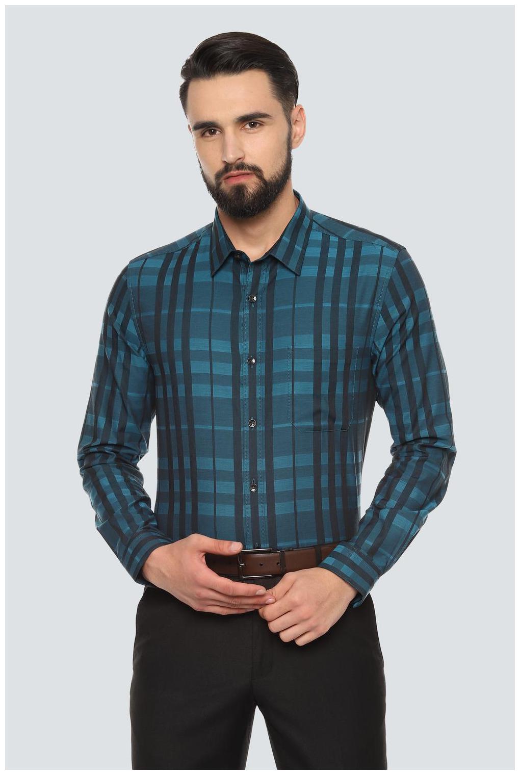 

Louis Philippe Men Super slim fit Formal Shirt - Blue