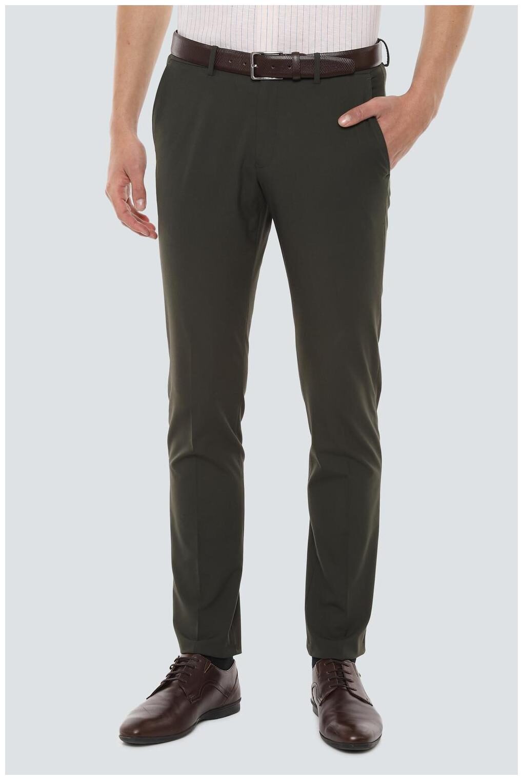 

Louis Philippe Men Solid Slim Fit Formal Trouser - Green