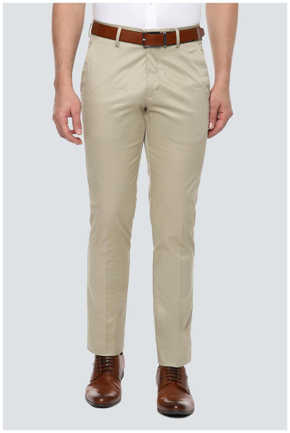

Louis Philippe Men Solid Slim Fit Formal Trouser - Beige