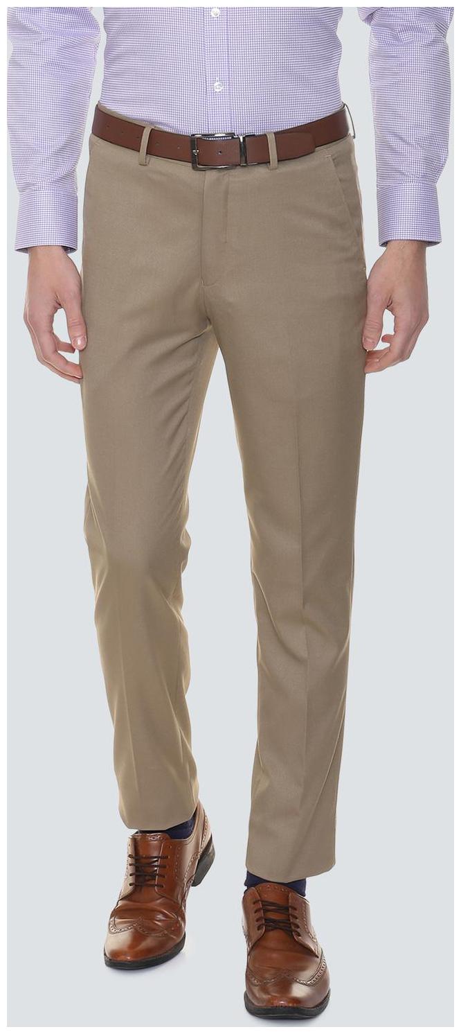 

Louis Philippe Men Textured Slim Fit Formal Trouser - Brown