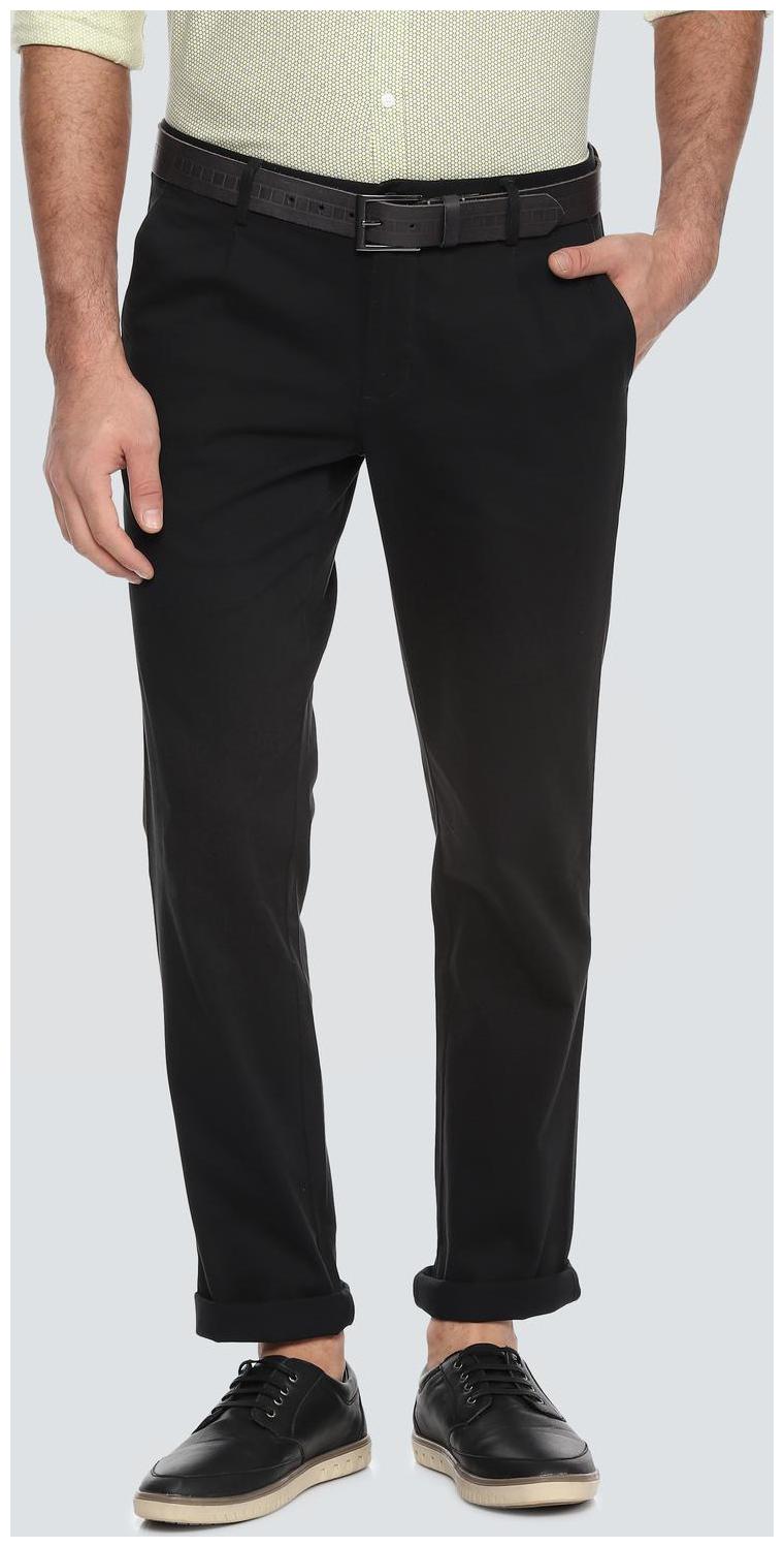 

Louis Philippe Men Black Textured Slim fit Regular trousers