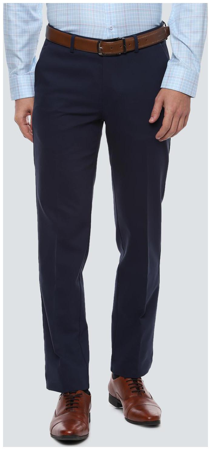 

Louis Philippe Men Solid Slim Fit Formal Trouser - Blue