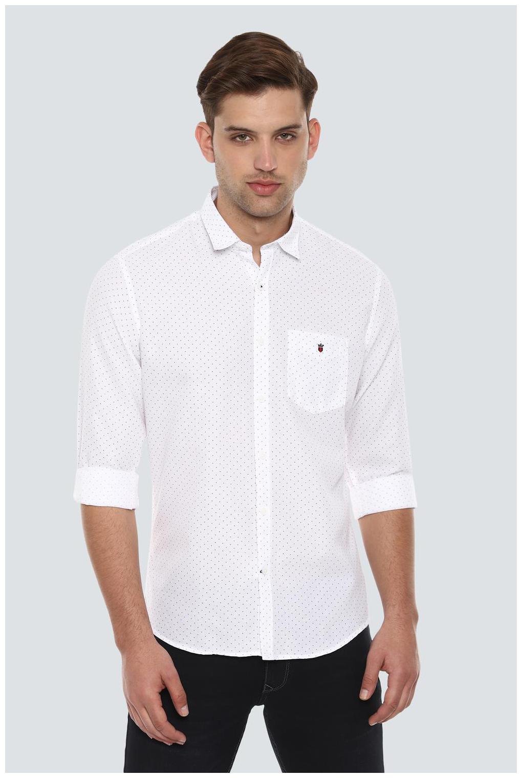 

Louis Philippe Men White Printed Slim Fit Casual Shirt
