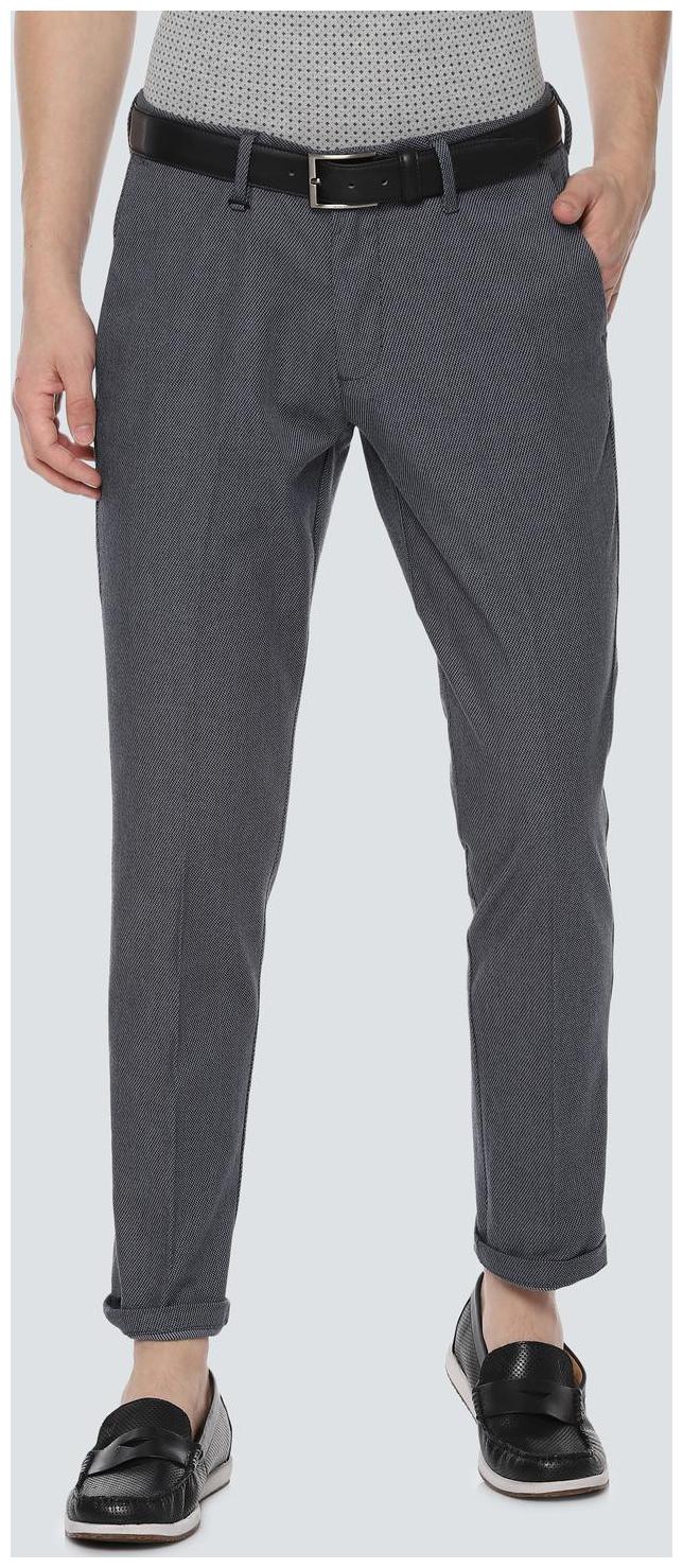 

Louis Philippe Men Grey Textured Regular fit Regular trousers
