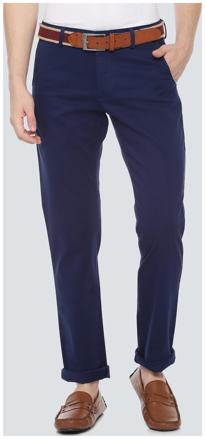 

Louis Philippe Men Blue Solid Slim fit Regular trousers