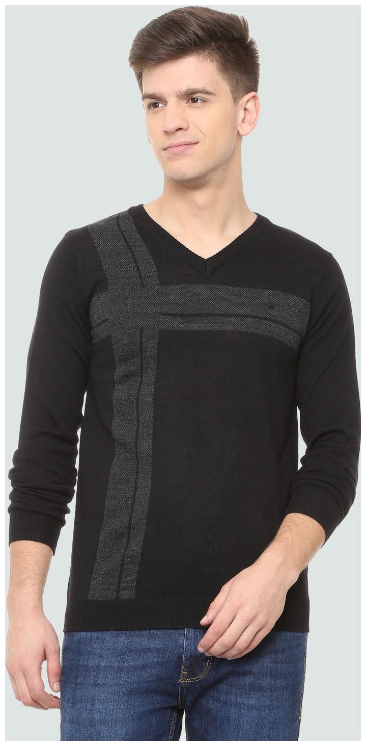 

Louis Philippe Men Black V neck Pullover