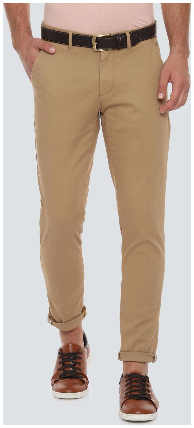 

Louis Philippe Men Beige Textured Slim fit Regular trousers