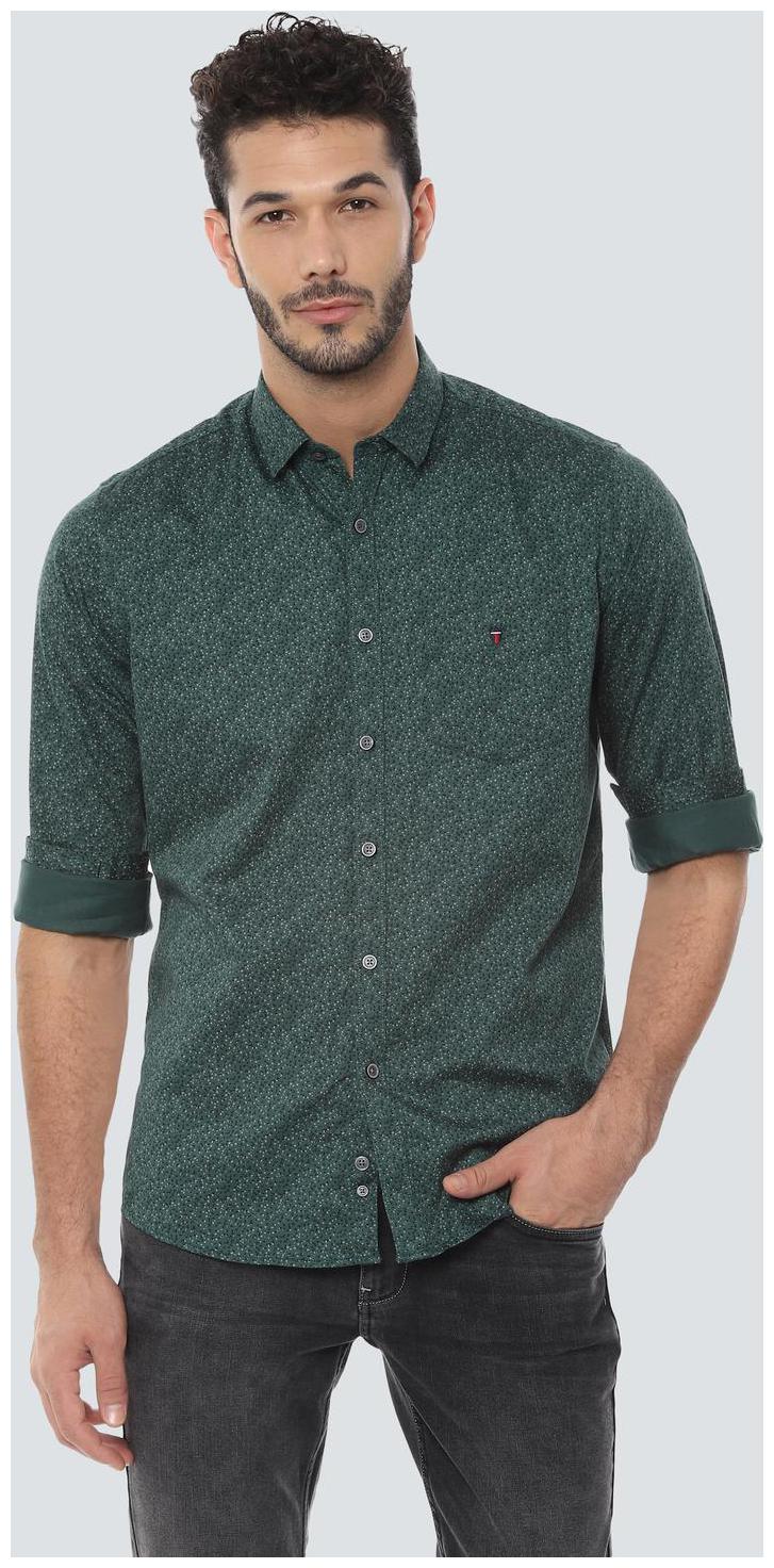 

Louis Philippe Men Green Printed Slim Fit Casual Shirt