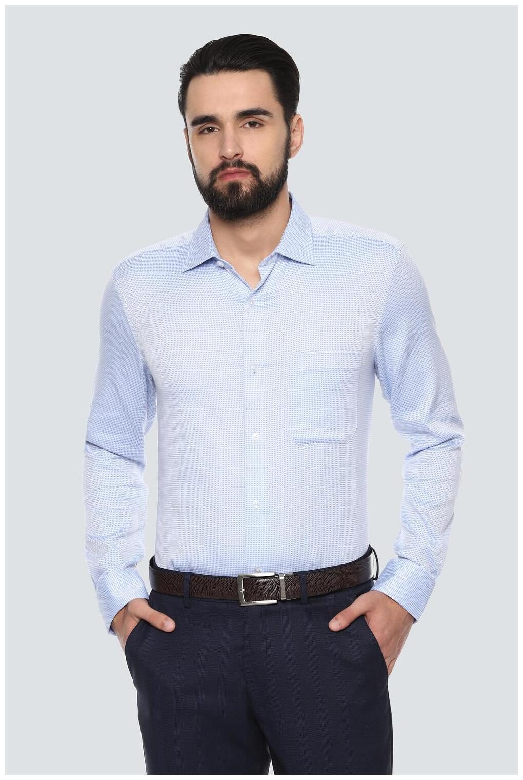 

Louis Philippe Men Regular fit Formal Shirt - Blue