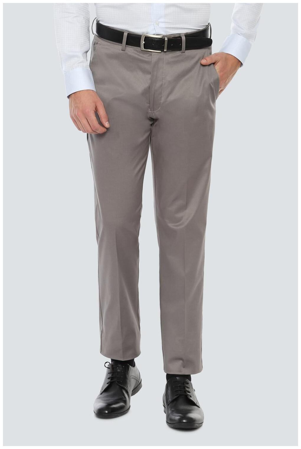 

Louis Philippe Men Solid Regular Fit Formal Trouser - Grey
