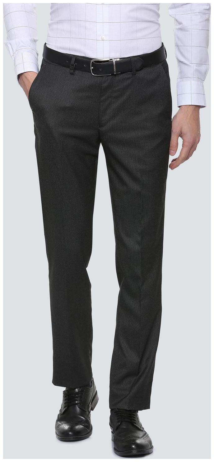 

Louis Philippe Men Textured Slim Fit Formal Trouser - Black