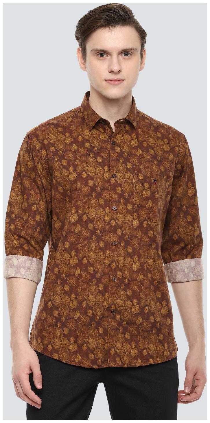

Louis Philippe Men Brown Printed Slim Fit Casual Shirt