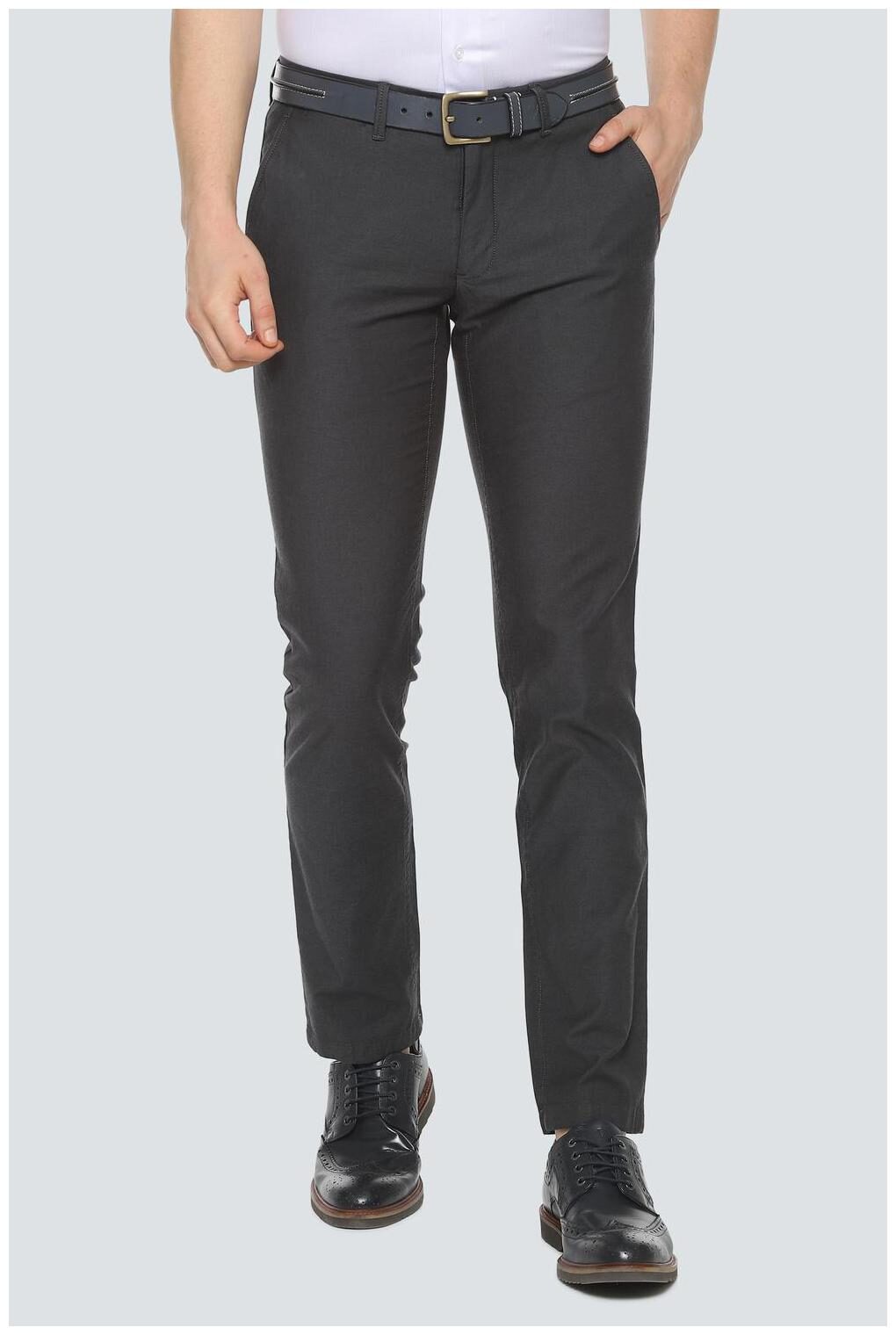 

Louis Philippe Men Black Solid Slim fit Regular trousers