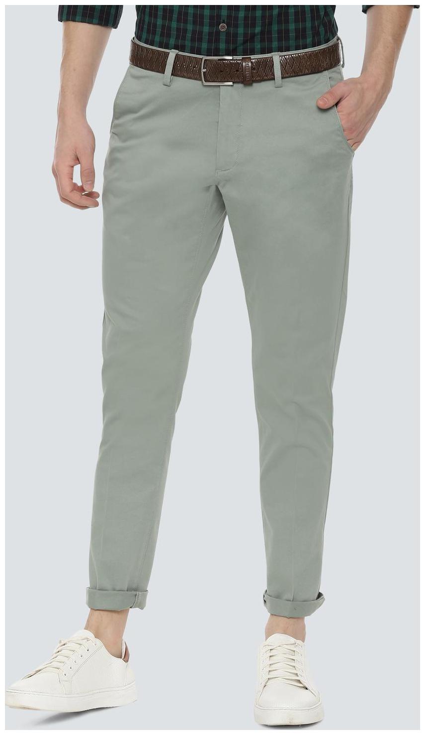 

Louis Philippe Men Green Textured Regular fit Regular trousers