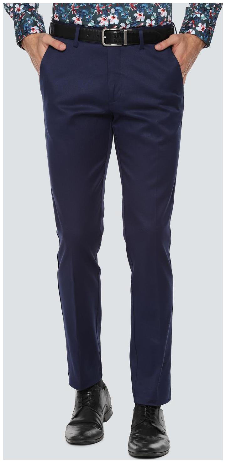 

Louis Philippe Men Textured Skinny Fit Formal Trouser - Blue