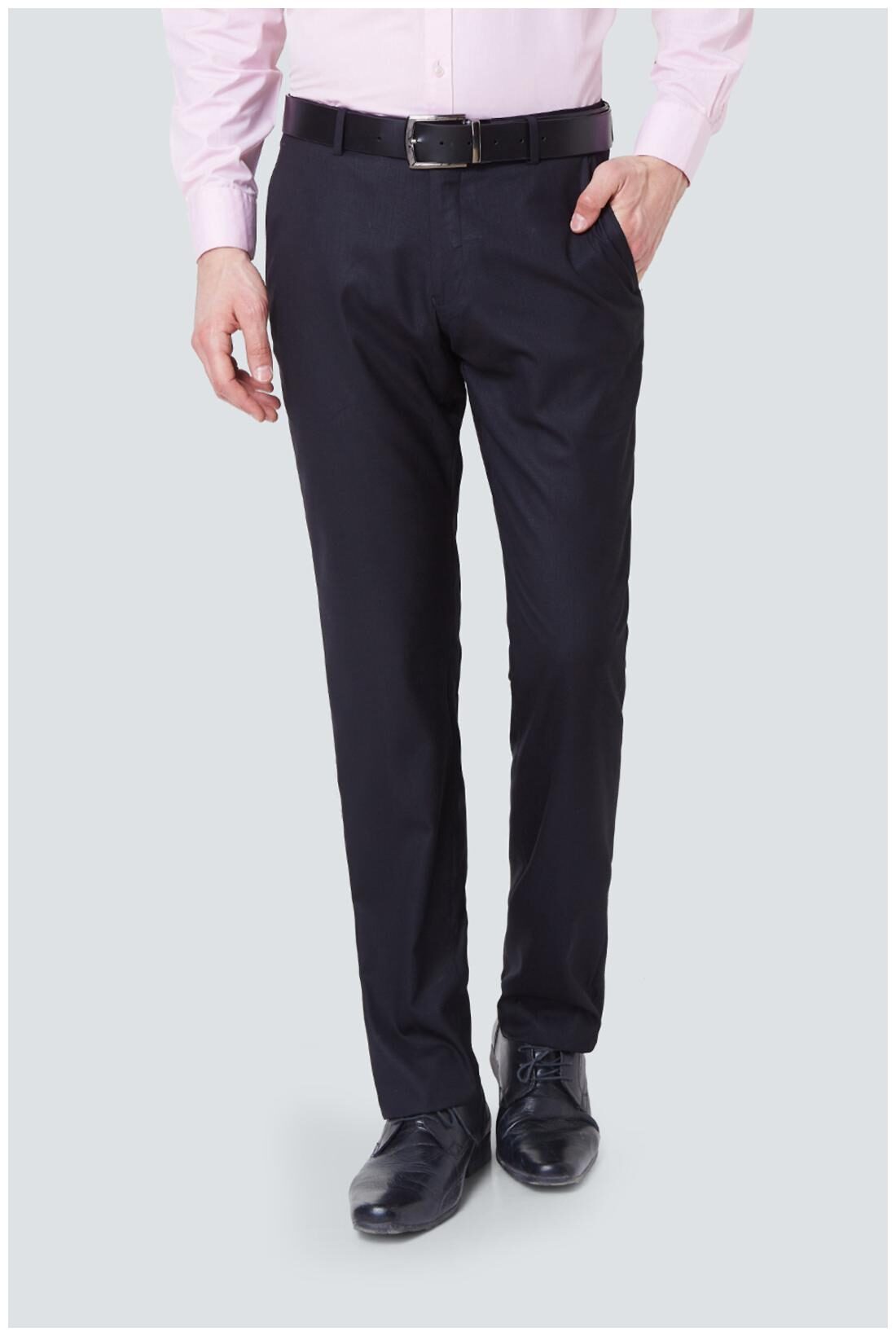 

Louis Philippe Men Checked Regular Fit Formal Trouser - Blue