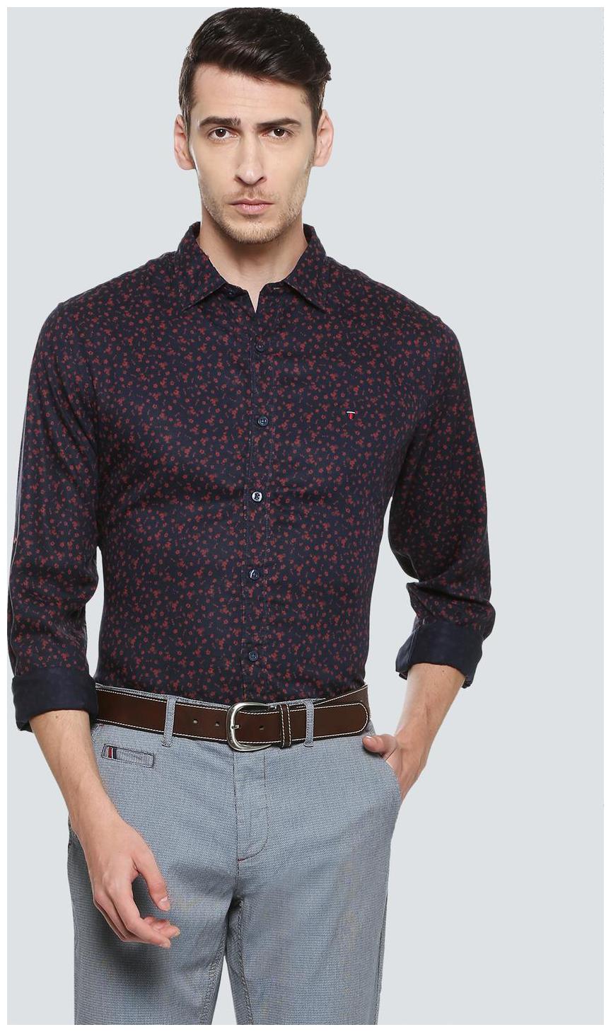 

Louis Philippe Men Blue Printed Slim Fit Casual Shirt