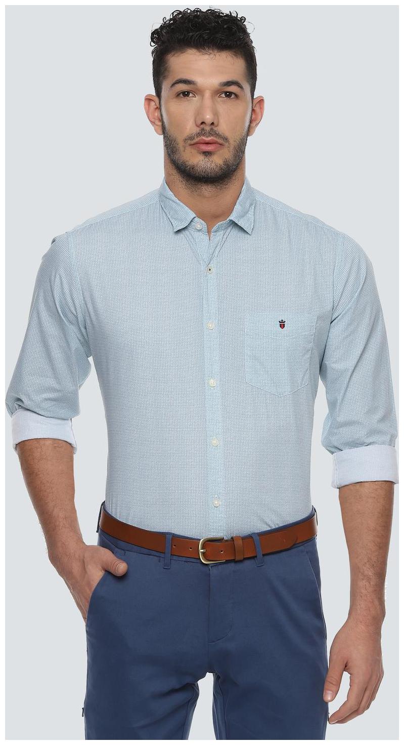 

Louis Philippe Men Blue Printed Slim Fit Casual Shirt