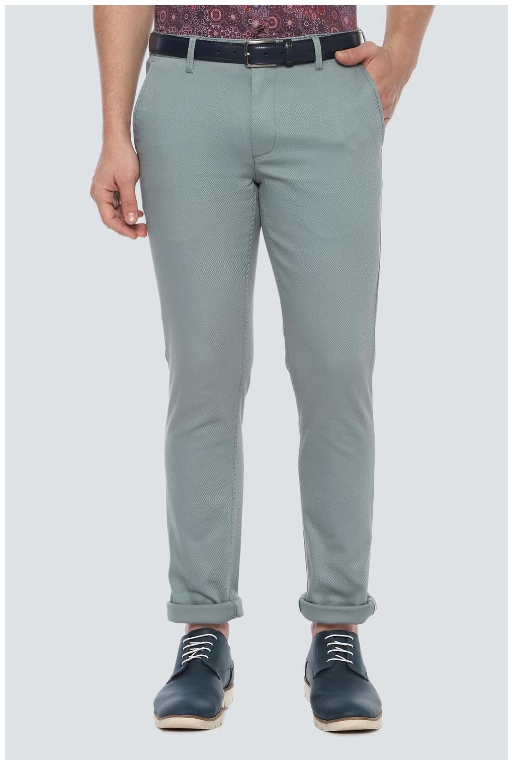 

Louis Philippe Men Grey Solid Slim fit Regular trousers