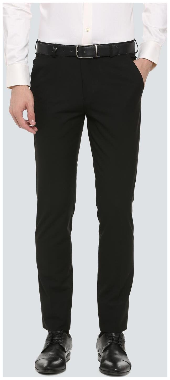 

Louis Philippe Men Solid Slim Fit Formal Trouser - Black