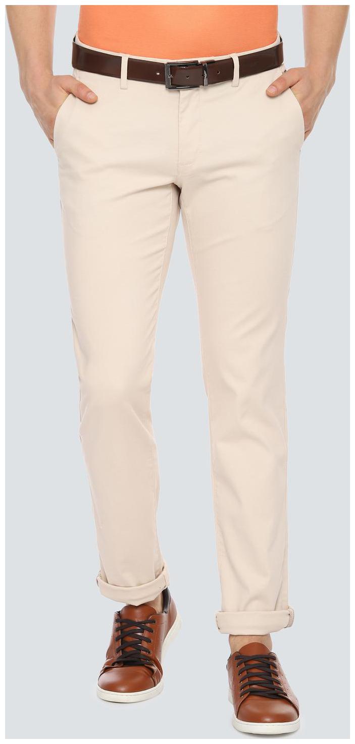 

Louis Philippe Men Beige Solid Slim fit Regular trousers