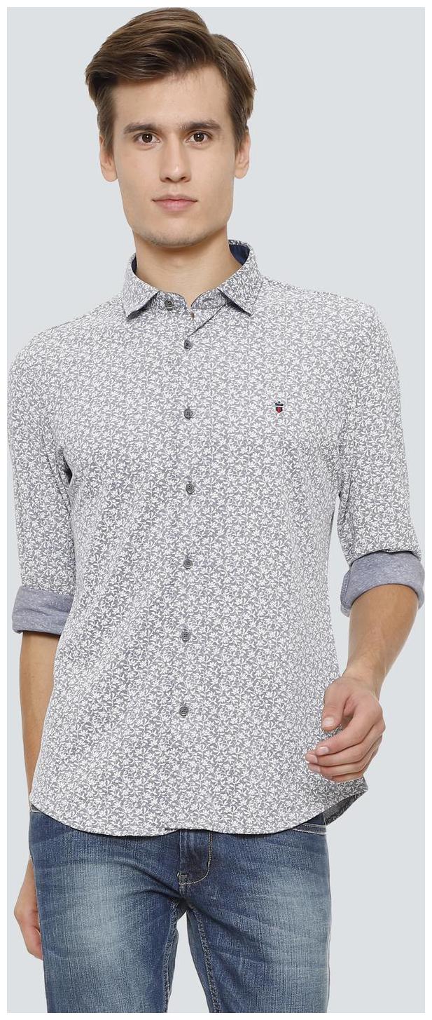 

Louis Philippe Men Blue Printed Super Slim Fit Casual Shirt